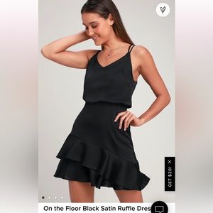 Lulus Black Ruffle Mini Dress